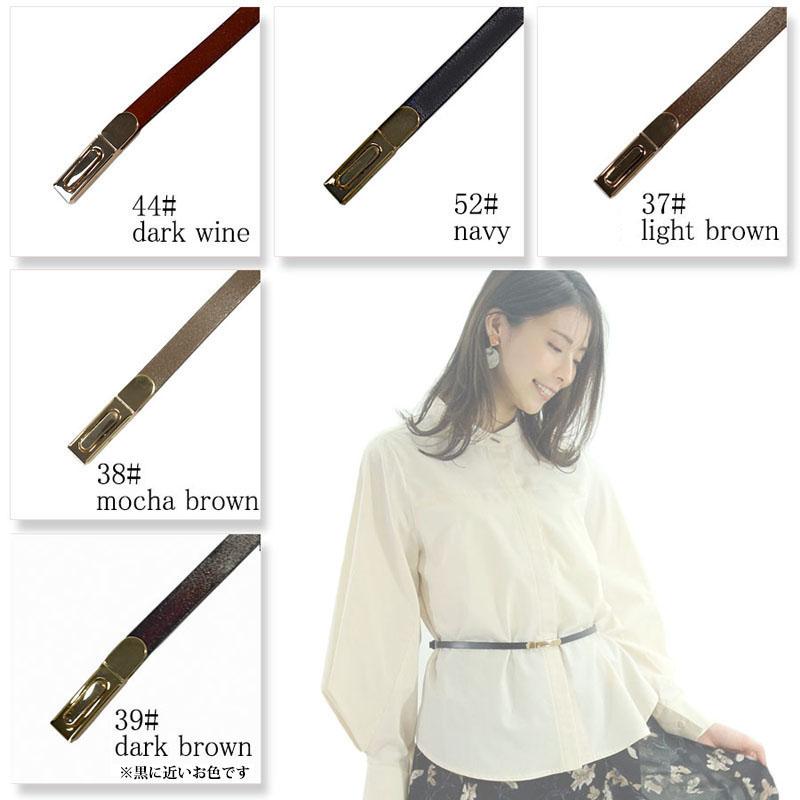 ビットベルト レザー レディース 全18色 本革 細ベルト 10mm幅 アジャスター 軽量 ウエストマーク variety |  | 15