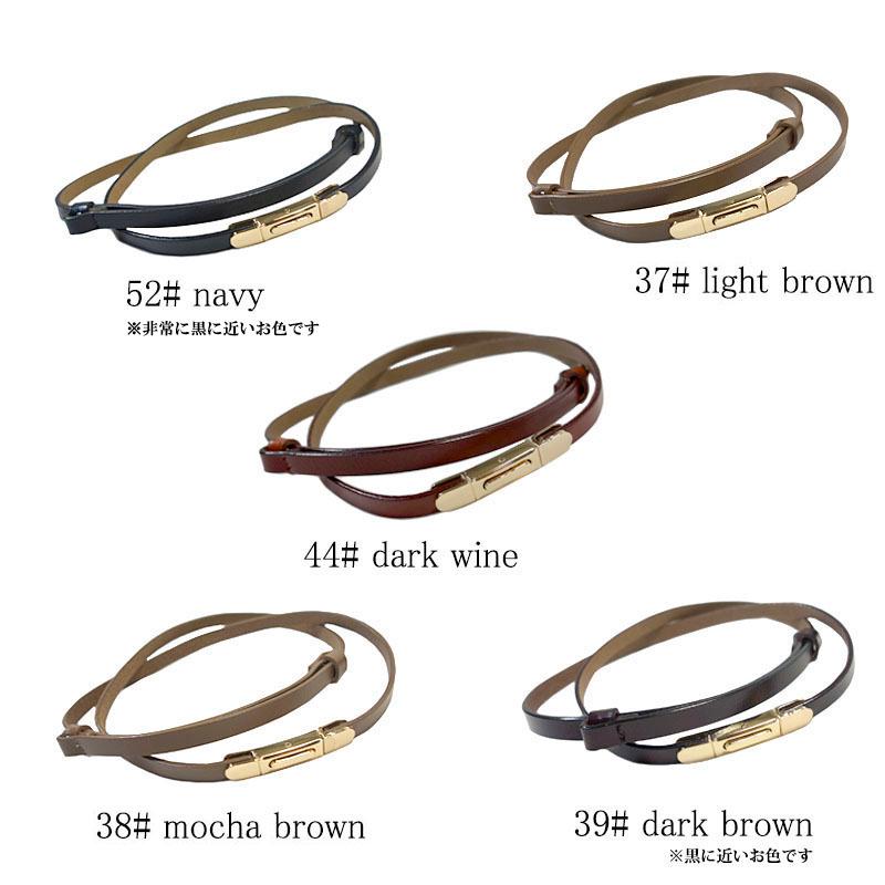 ビットベルト レザー レディース 全18色 本革 細ベルト 10mm幅 アジャスター 軽量 ウエストマーク variety |  | 18