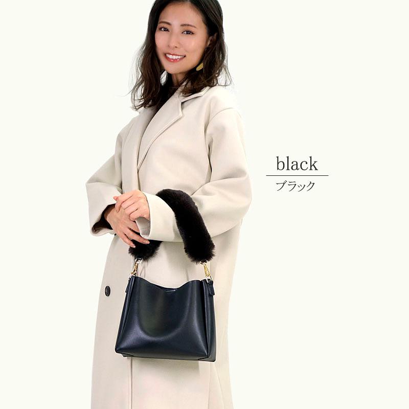 ファーハンドル ショルダーバッグ レディース 小さめ 3way バッグインバッグ 斜めがけ フェイクファー |  | 10
