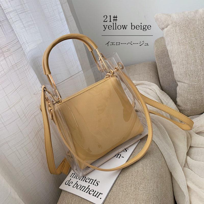 クリアバッグ レディース ショルダーバッグ 斜め掛け 小さめ 2way 3way 軽量 スケルトンバッグ ゴールド金具 ポーチ付き |  | 17