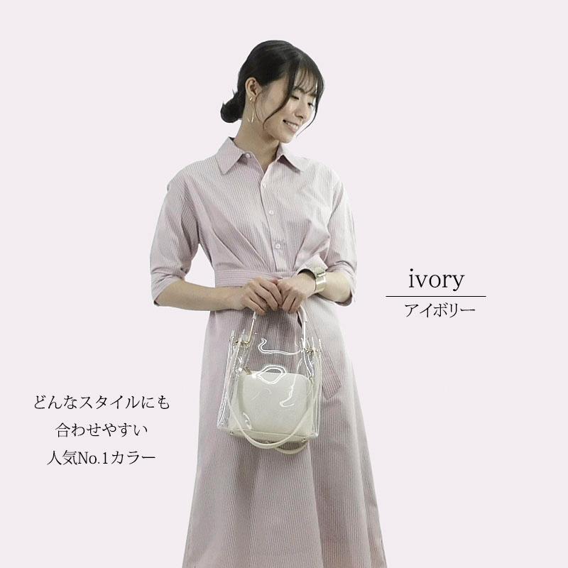 クリアバッグ レディース ショルダーバッグ 斜め掛け 小さめ 2way 3way 軽量 スケルトンバッグ ゴールド金具 ポーチ付き |  | 04