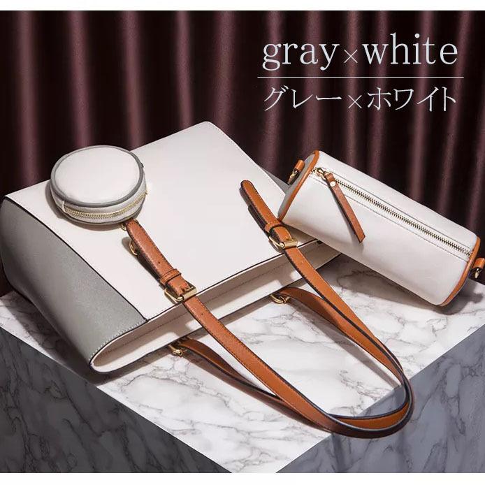 バッグ 3点セット レディース ショルダーバッグ 斜めがけ ポーチ付き 2way 3way 機能的 フェイクレザー 配色 |  | 03