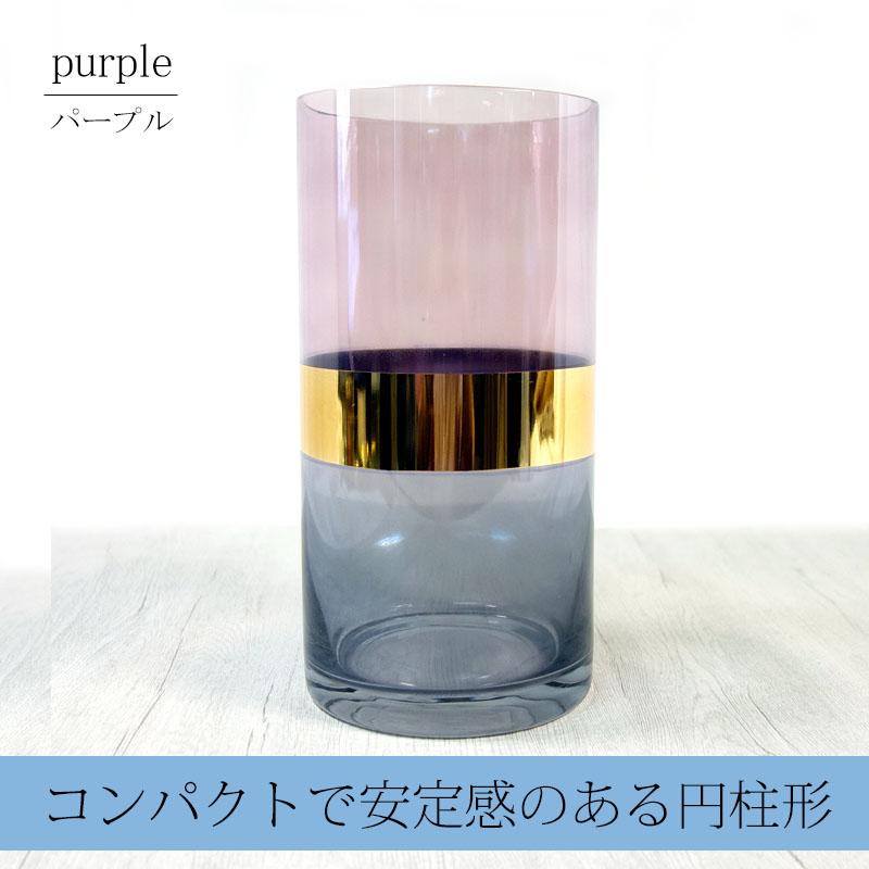 フラワベース 北欧風 花瓶 ガラス ゴールド 透明 円柱 おしゃれ 小型 20cm モダン インテリア雑貨 フラワースタンド 花器 |  | 03
