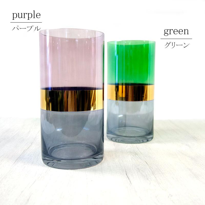 フラワベース 北欧風 花瓶 ガラス ゴールド 透明 円柱 おしゃれ 小型 20cm モダン インテリア雑貨 フラワースタンド 花器 |  | 05