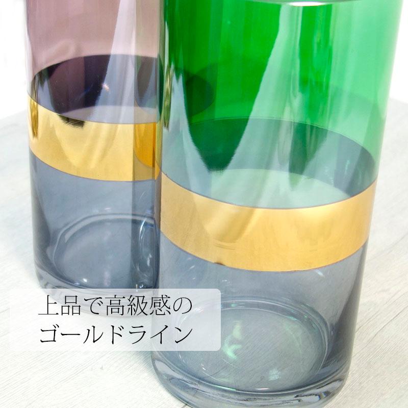 フラワベース 北欧風 花瓶 ガラス ゴールド 透明 円柱 おしゃれ 小型 20cm モダン インテリア雑貨 フラワースタンド 花器 |  | 07