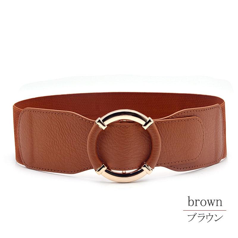 ベルト レディース ワイド 太め ゴムベルト ゴールドバックル 伸縮性 細見え 立体的 高見え variety belt |  | 13