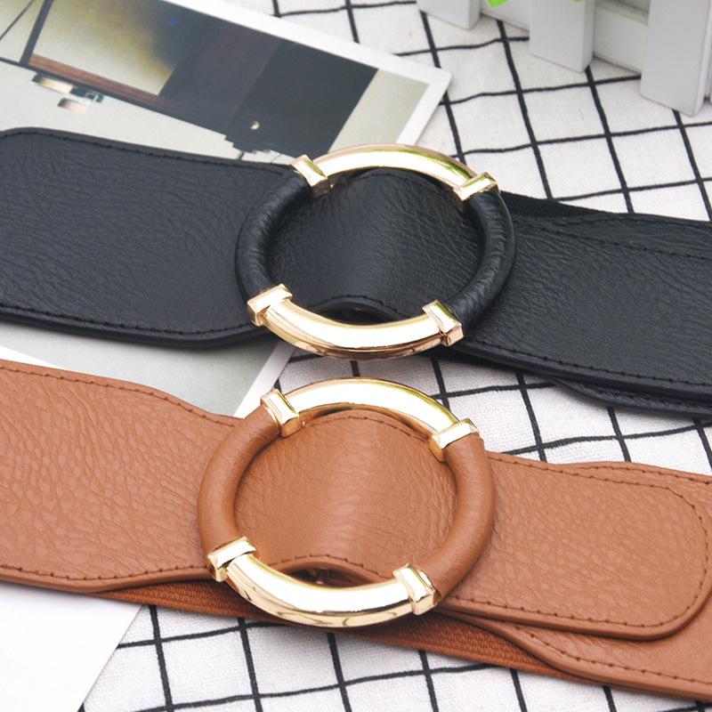 ベルト レディース ワイド 太め ゴムベルト ゴールドバックル 伸縮性 細見え 立体的 高見え variety belt |  | 07