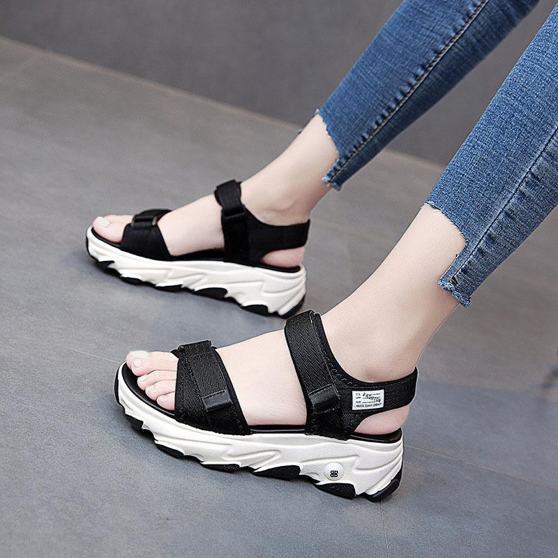 サンダルスニーカー レディース 厚底サンダル 5cmヒール ストラップサンダル 軽量 歩きやすい スポーティー 丈夫 variety |  | 02