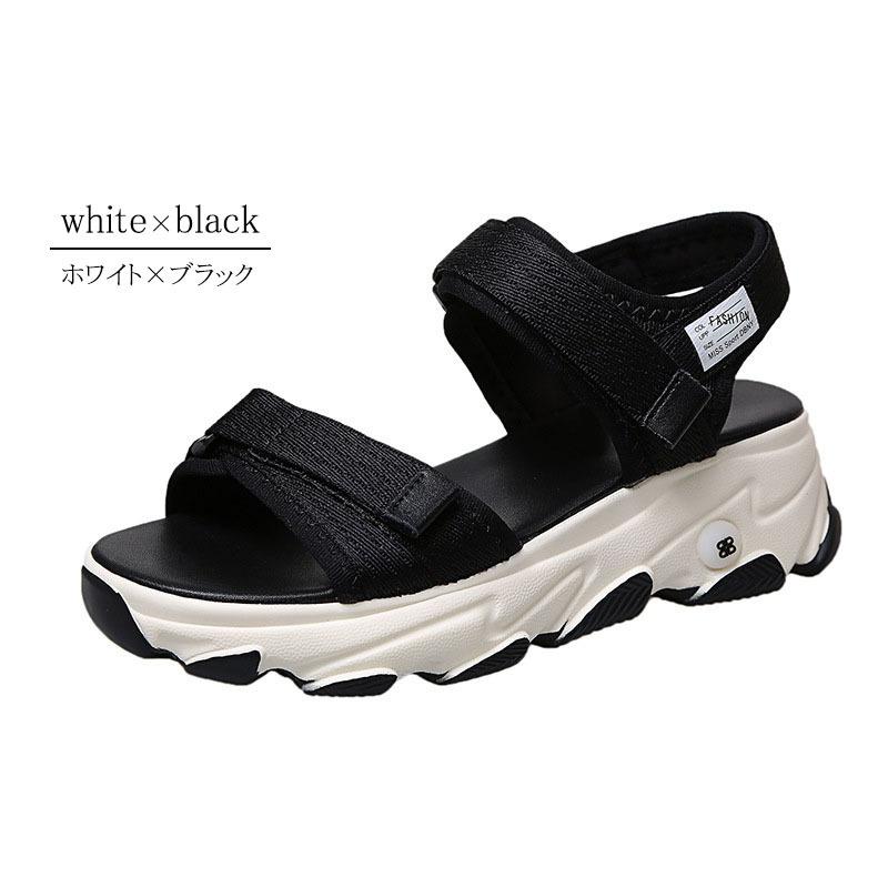 サンダルスニーカー レディース 厚底サンダル 5cmヒール ストラップサンダル 軽量 歩きやすい スポーティー 丈夫 variety |  | 08