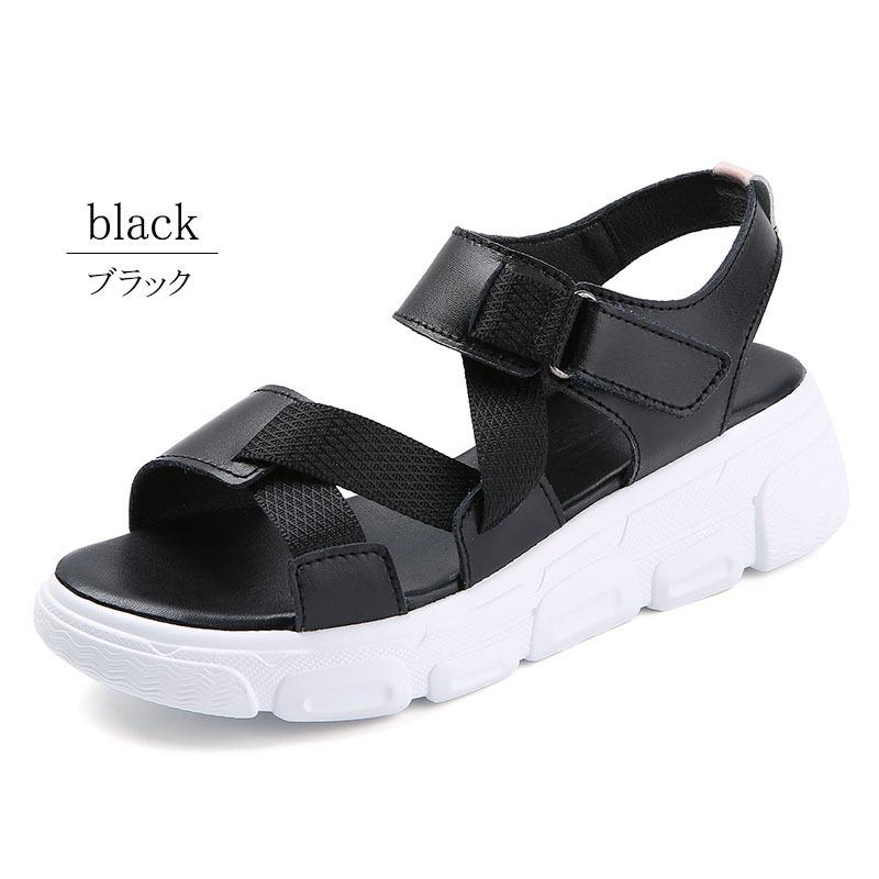 サンダルスニーカー レディース 厚底サンダル ストラップサンダル 軽量 歩きやすい 丈夫 スポーティー variety |  | 03