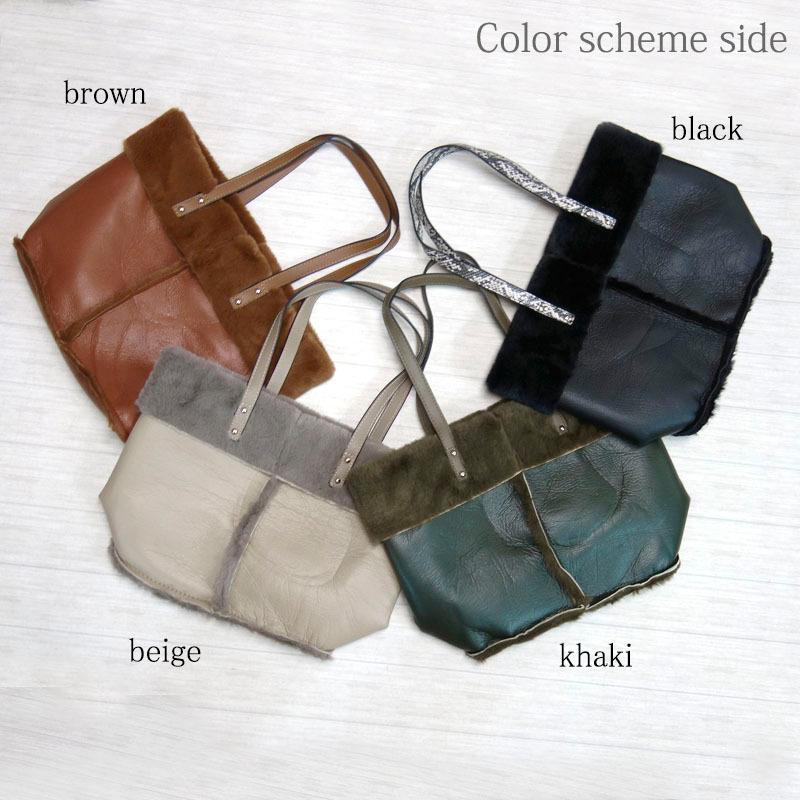 ムートン風バッグ リバーシブル トートバッグ レディース ポーチ付き インポーチ パイソン 柔らかい 大容量 |  | 01