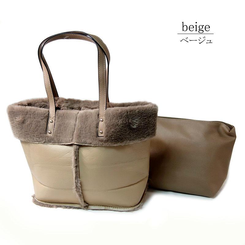 ムートン風バッグ リバーシブル トートバッグ レディース ポーチ付き インポーチ パイソン 柔らかい 大容量 |  | 17
