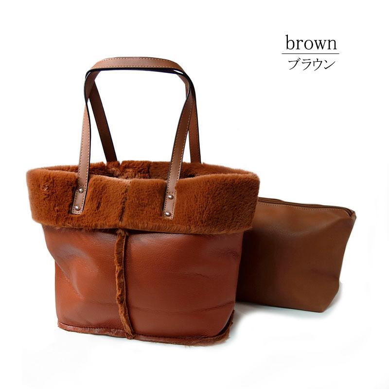 ムートン風バッグ リバーシブル トートバッグ レディース ポーチ付き インポーチ パイソン 柔らかい 大容量 |  | 18