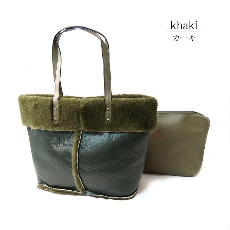 ムートン風バッグ リバーシブル トートバッグ レディース ポーチ付き インポーチ パイソン 柔らかい 大容量 |  | 19