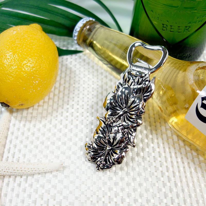 ハワイアン 栓抜き ボトルオープナー ハイビスカスデザイン シルバー キッチン レトロ variety |  | 01
