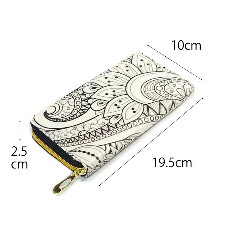 財布 レディース 長財布 ラウンドファスナー ロングウォレット 植物 花柄 防水 幾何学模様 Aパターン |  | 09
