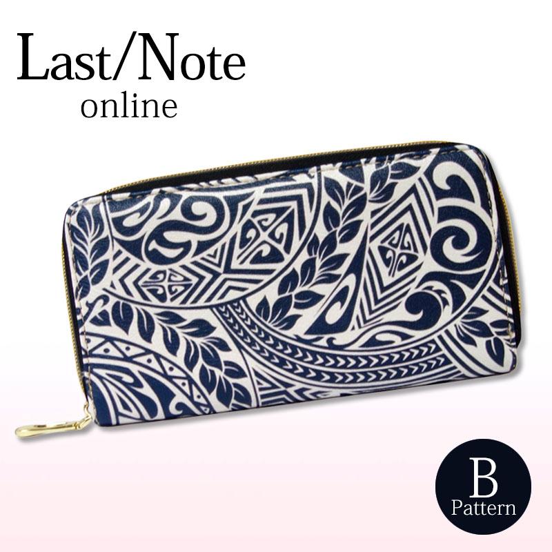 財布 レディース 長財布 ラウンドファスナー ロングウォレット 植物 花柄 防水 幾何学模様 Bパターン | 
