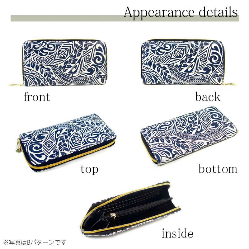 財布 レディース 長財布 ラウンドファスナー ロングウォレット 植物 花柄 防水 幾何学模様 Bパターン |  | 06