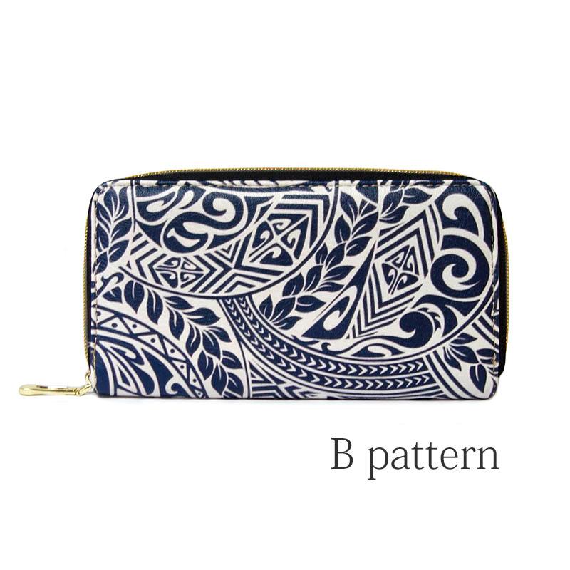 財布 レディース 長財布 ラウンドファスナー ロングウォレット 植物 花柄 防水 幾何学模様 Bパターン |  | 08