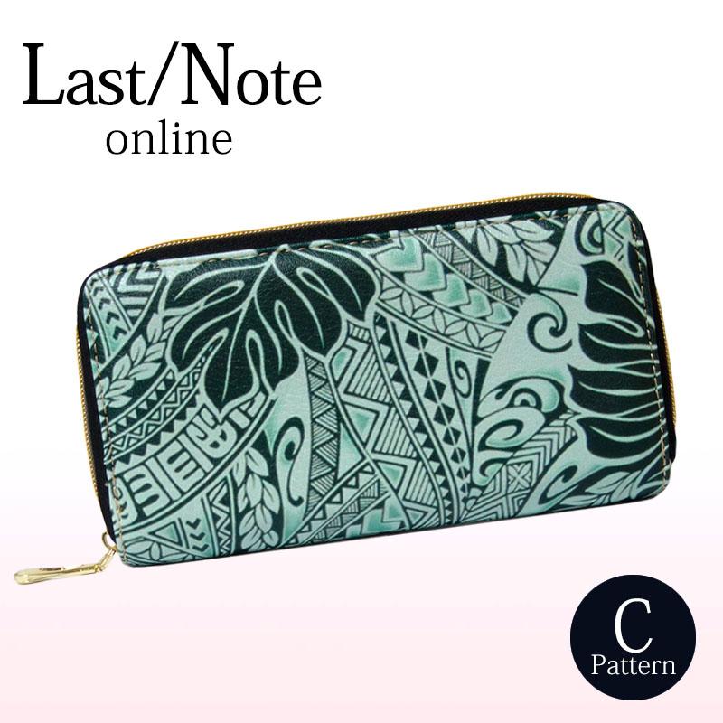 財布 レディース 長財布 ラウンドファスナー ロングウォレット 植物 花柄 防水 幾何学模様 Cパターン | 