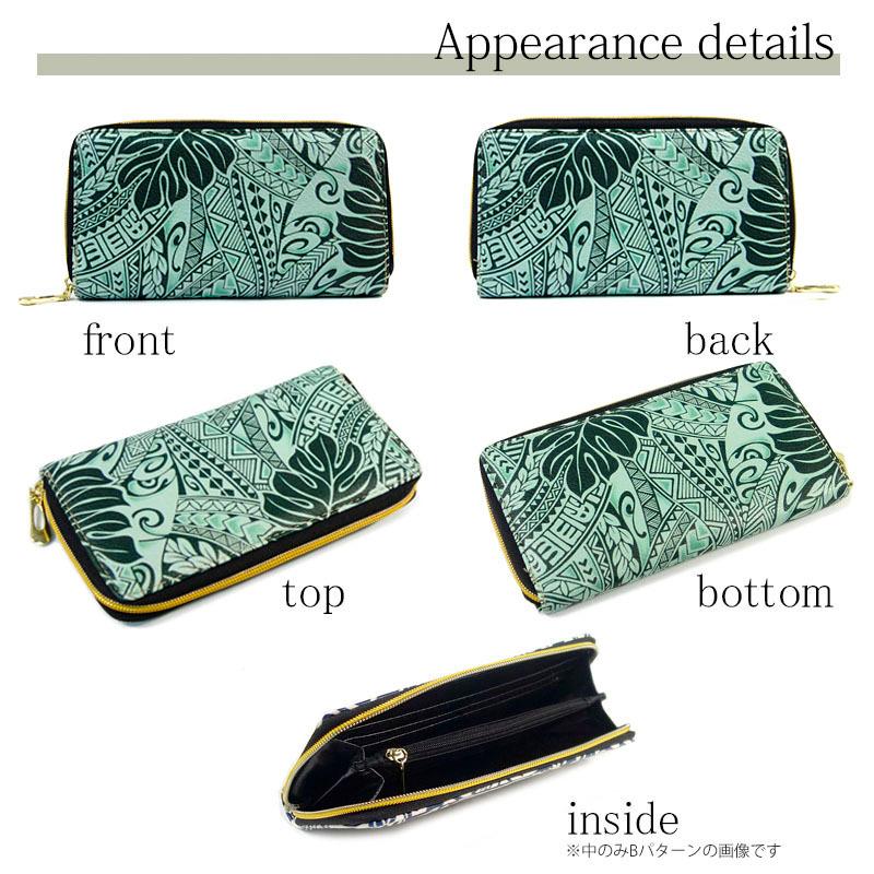 財布 レディース 長財布 ラウンドファスナー ロングウォレット 植物 花柄 防水 幾何学模様 Cパターン |  | 06