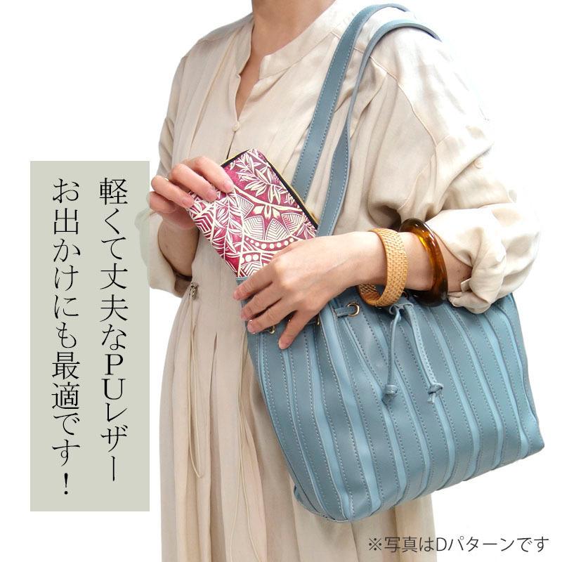 財布 レディース 長財布 ラウンドファスナー ロングウォレット 植物 花柄 防水 幾何学模様 Dパターン |  | 04