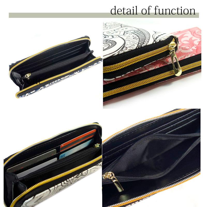 財布 レディース 長財布 ラウンドファスナー ロングウォレット 植物 花柄 防水 幾何学模様 Dパターン |  | 07