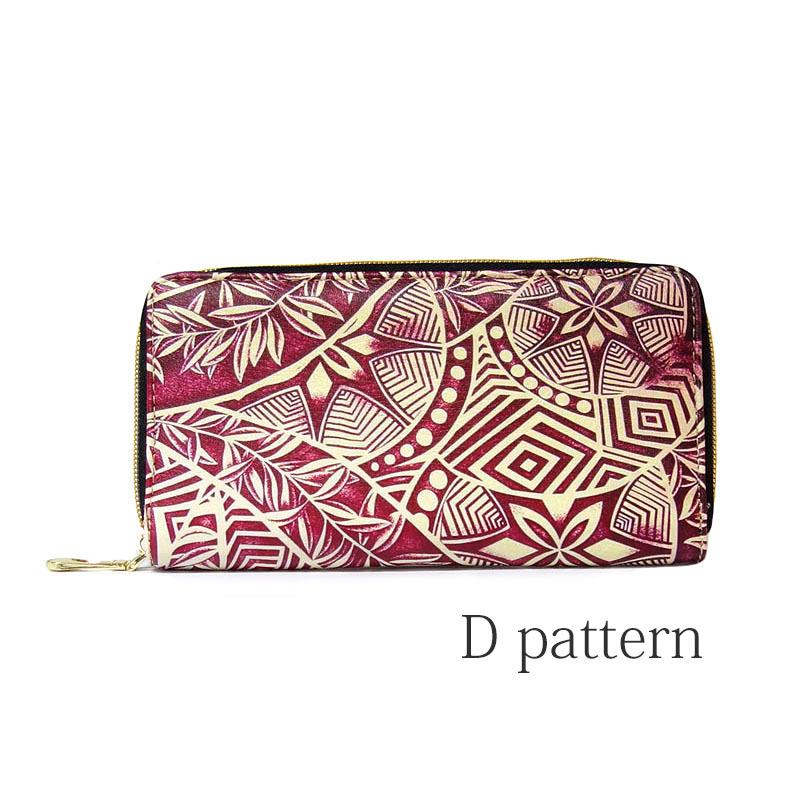 財布 レディース 長財布 ラウンドファスナー ロングウォレット 植物 花柄 防水 幾何学模様 Dパターン |  | 08