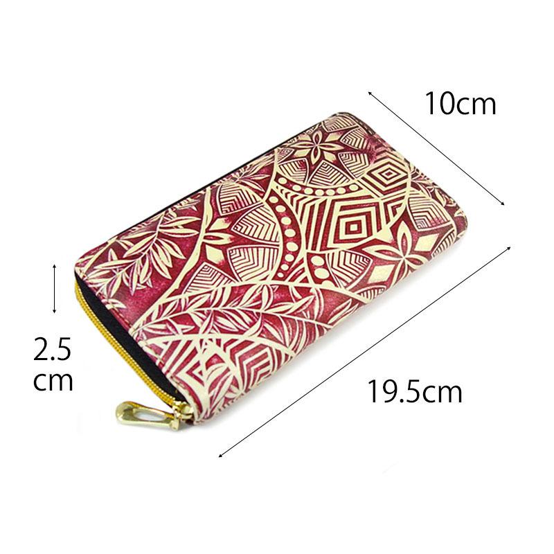 財布 レディース 長財布 ラウンドファスナー ロングウォレット 植物 花柄 防水 幾何学模様 Dパターン |  | 09