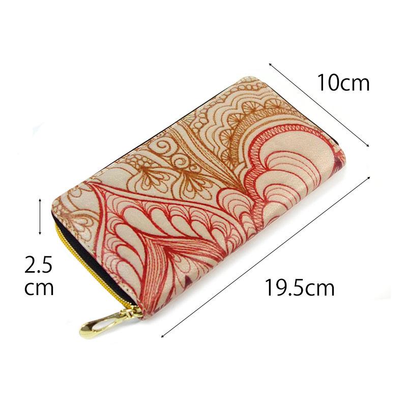 財布 レディース 長財布 ラウンドファスナー ロングウォレット 植物 花柄 防水 幾何学模様 Fパターン |  | 09