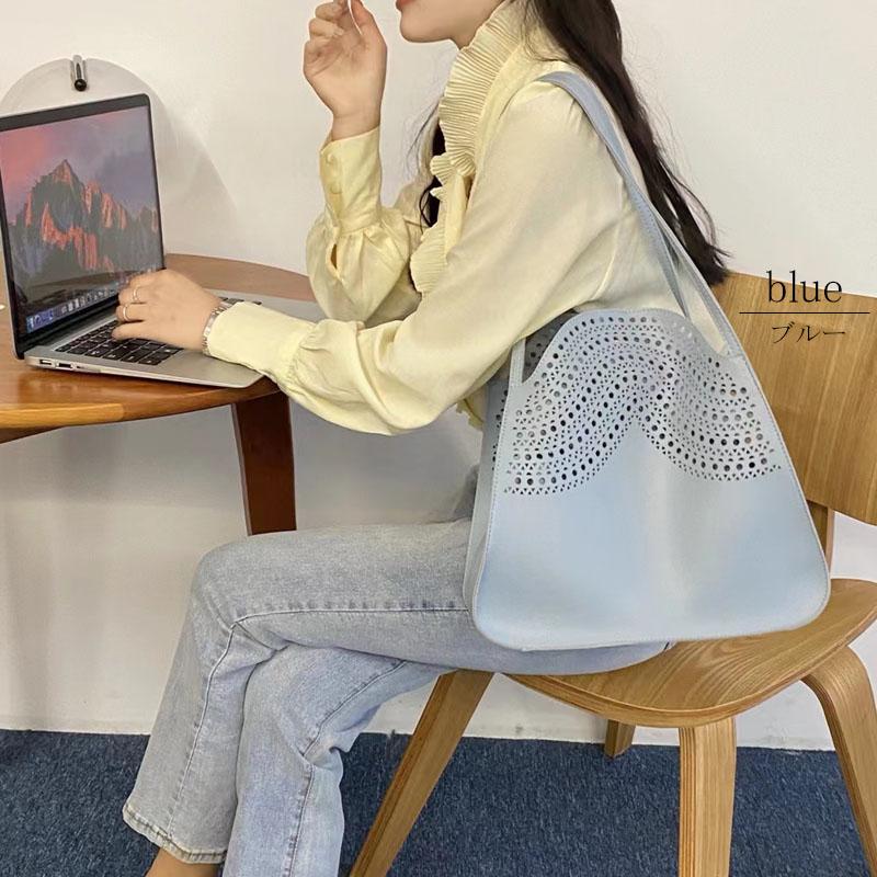 トートバッグ レディース 大きめ 軽量 パンチング 合成皮革 ショルダーバッグ ポーチ付き 手提げ 通勤 肩掛け |  | 12