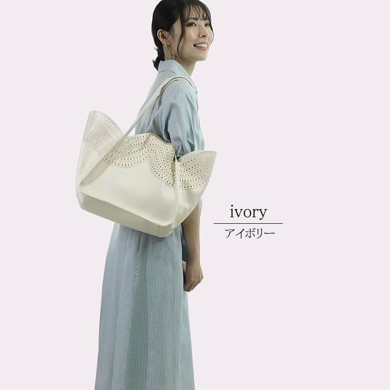 トートバッグ レディース 大きめ 軽量 パンチング 合成皮革 ショルダーバッグ ポーチ付き 手提げ 通勤 肩掛け |  | 03