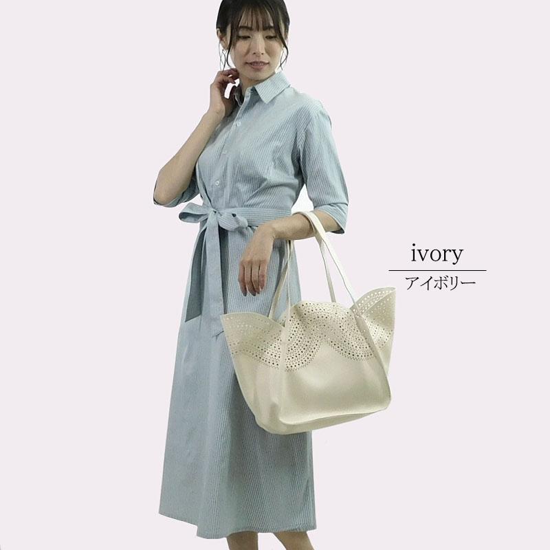 トートバッグ レディース 大きめ 軽量 パンチング 合成皮革 ショルダーバッグ ポーチ付き 手提げ 通勤 肩掛け |  | 04