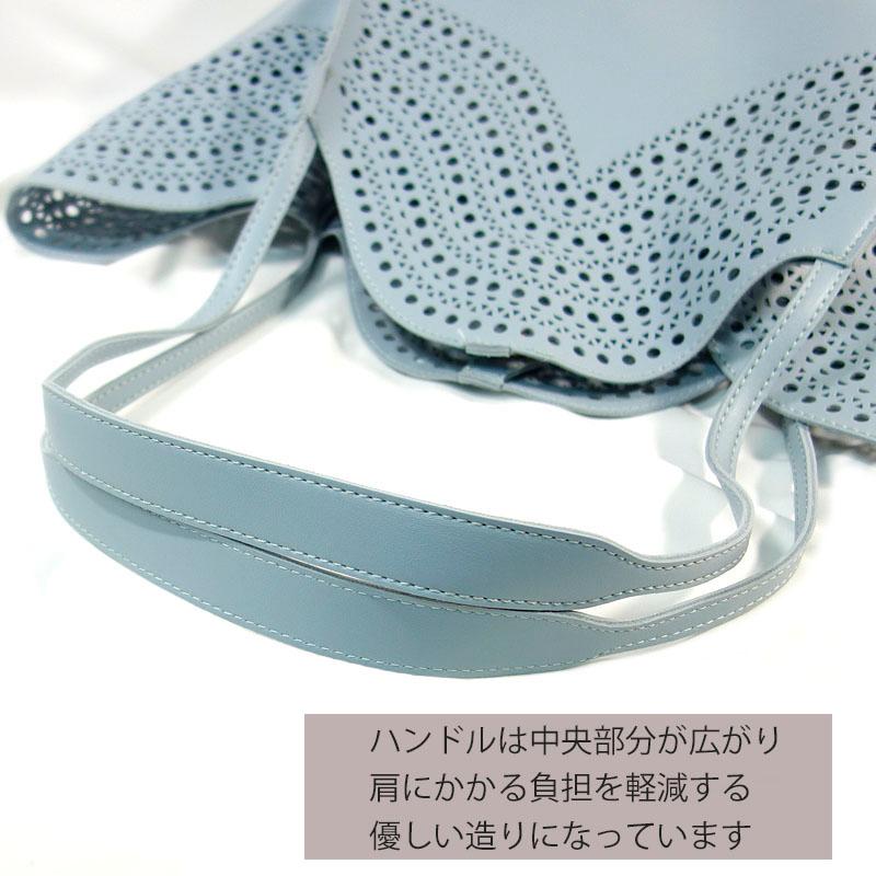 トートバッグ レディース 大きめ 軽量 パンチング 合成皮革 ショルダーバッグ ポーチ付き 手提げ 通勤 肩掛け |  | 07