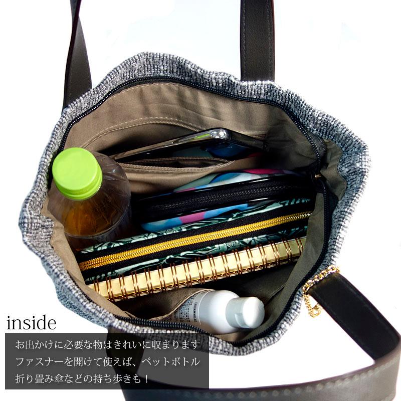 ハンドバッグ ツイード トートバッグ レディース バケツ型 手提げ 合成皮革 エコファーチャーム 軽量 きれいめ |  | 13