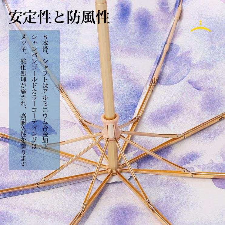 日傘 折りたたみ 晴雨兼用 コンパクト 完全遮光 花柄 雨傘 レディース 軽量 variety umbrella |  | 07