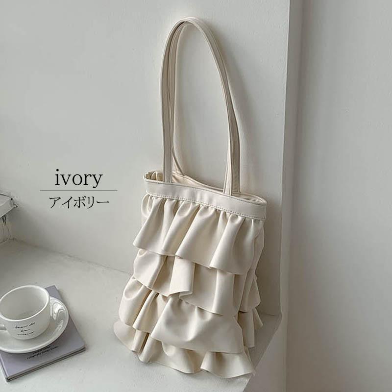 フリル トートバッグ レディース ショルダーバッグ 肩掛け 手提げ 軽量 縦型 ツヤ レトロ |  | 11