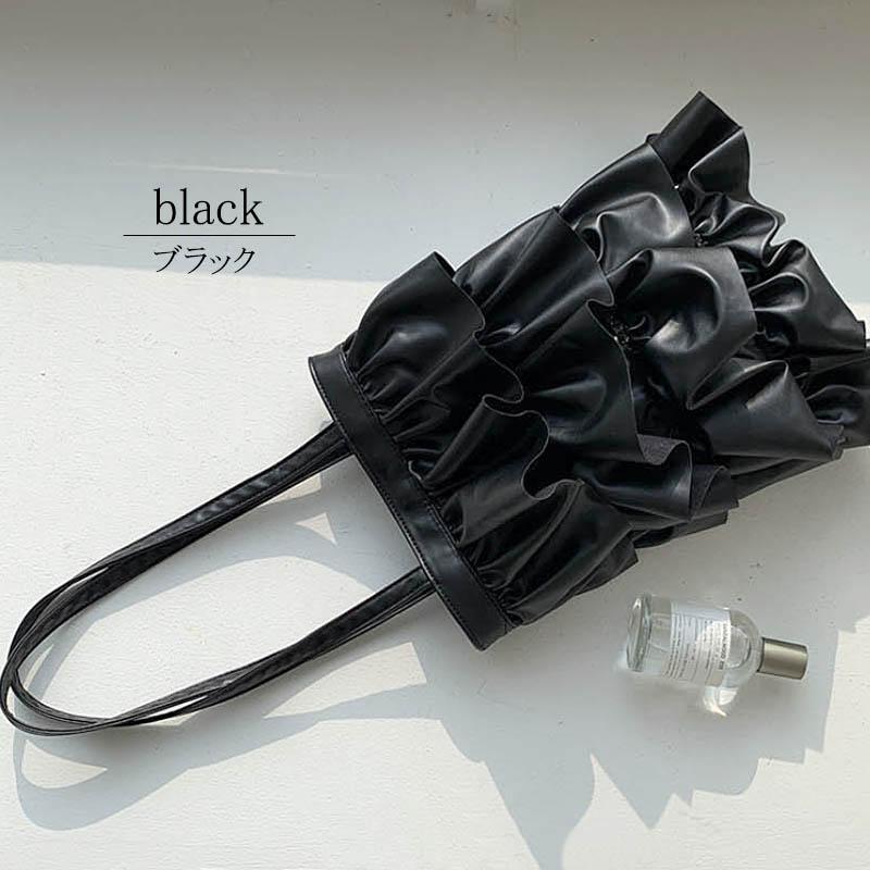 フリル トートバッグ レディース ショルダーバッグ 肩掛け 手提げ 軽量 縦型 ツヤ レトロ |  | 13