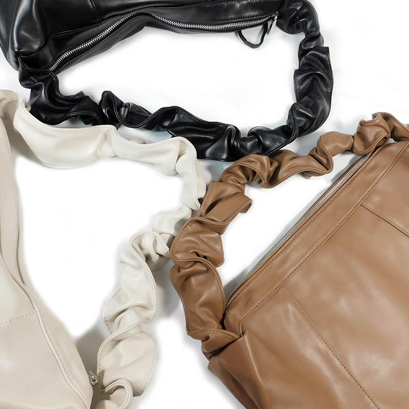 ギャザーショルダー トートバッグ レディース メッセンジャーバッグ 小さめ 肩掛け 高見え 巾着 |  | 02