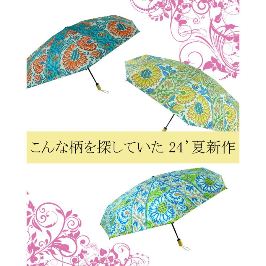 日傘 ボタニカルプリント 完全遮光 折りたたみ傘 レディース 晴雨兼用 完全遮光 撥水 UVカット 軽量 コンパクト umbrella |  | 02