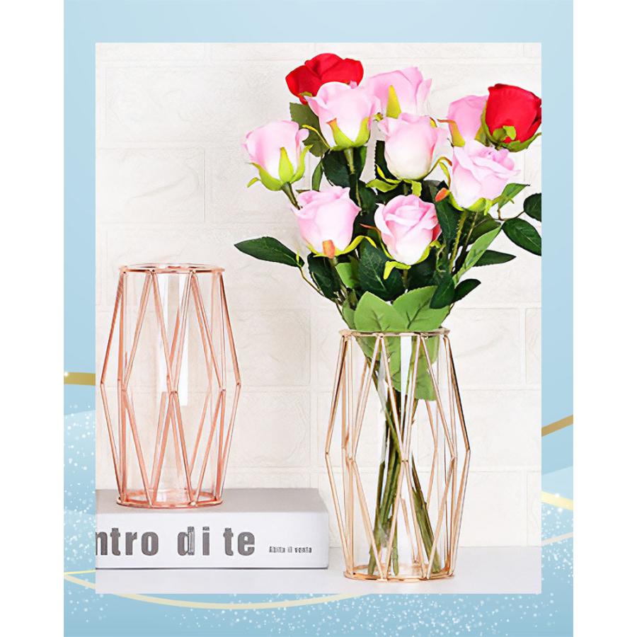 花瓶 おしゃれ 北欧 ゴールド フラワーベース 動画あり ガラス 一輪挿し 高さ22cm インテリア シンプル 北欧インテリア ガラス花瓶 VASE |  | 01