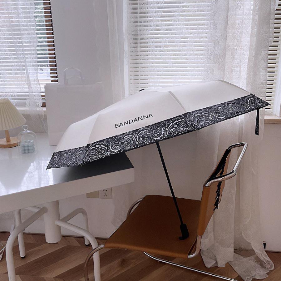 日傘 折りたたみ 晴雨兼用 完全遮光 レディース コンパクト 撥水 遮熱 デイリー バンダナ柄 ペイズリー柄 軽量 umbrella |  | 07