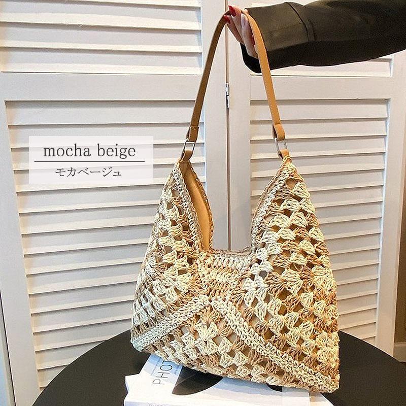 かごバッグ ショルダー トートバッグ 動画あり レディース 夏 A4サイズ 大きめ 高見え 大容量 ストローバッグ 軽量 リゾート |  | 03