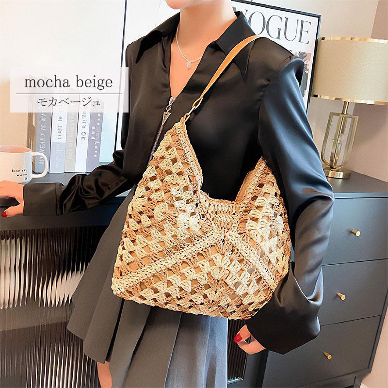 かごバッグ ショルダー トートバッグ 動画あり レディース 夏 A4サイズ 大きめ 高見え 大容量 ストローバッグ 軽量 リゾート |  | 07