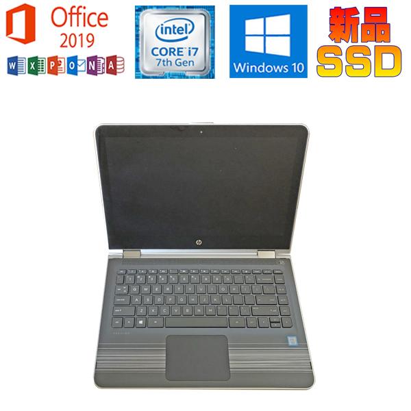 ノートパソコン HP Pavilion 13 X360 タッチ対応 Microsoft Office 2019 Core i7 7500U 2.7GHz 8GB SSD256GB 13.3型FHD Webカメラ 英語配列 中古パソコン｜notepc-store