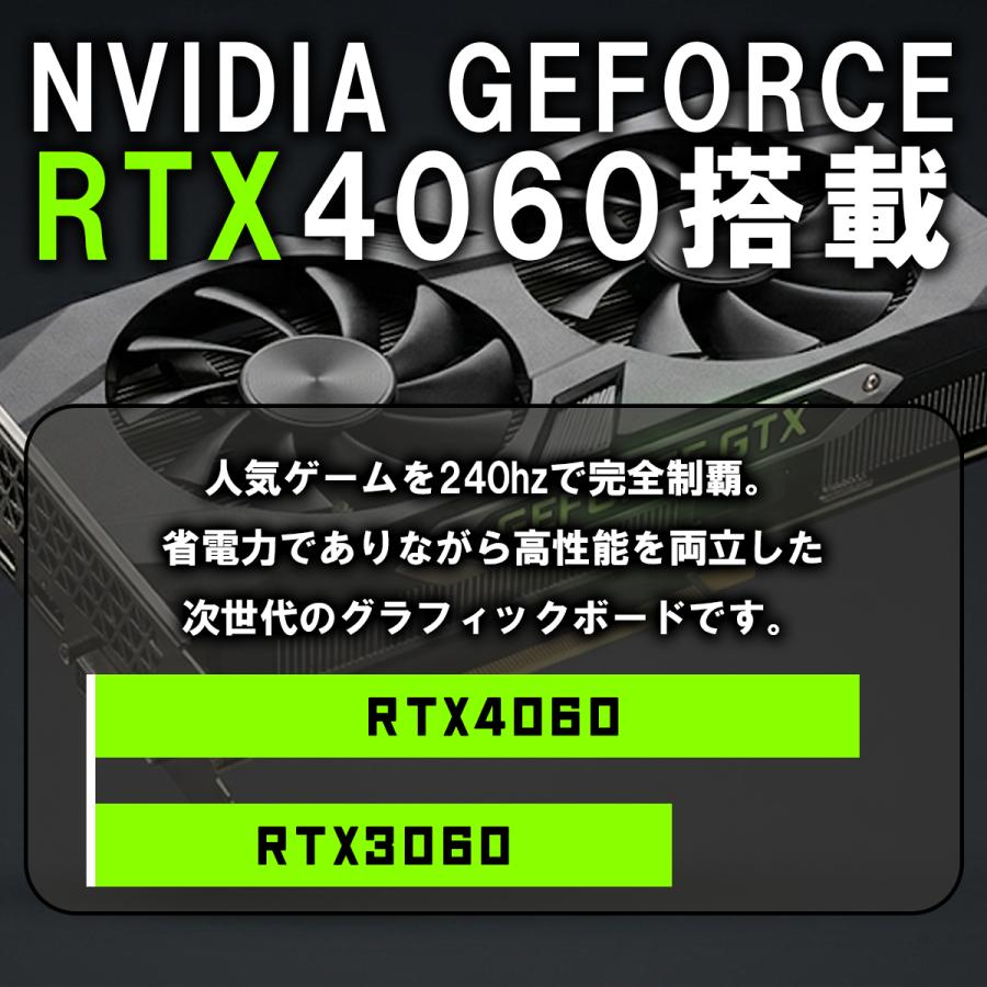 ゲーミングPC デスクトップパソコン RTX4060 AMD Ryzen5 5500 メモリ