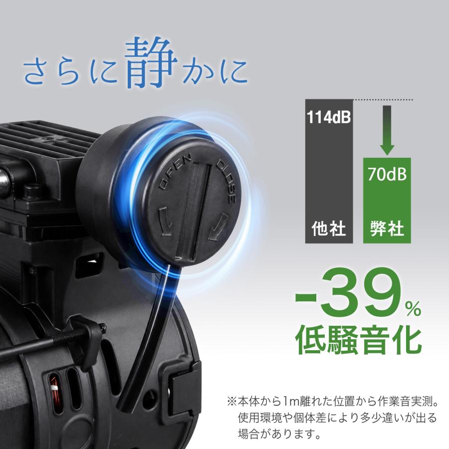 エアーコンプレッサー 100v オイルレス 静音 30l ミニコンプレッサー タイヤ空気入れ 自動車 エアーツール | ONE STEP | 04