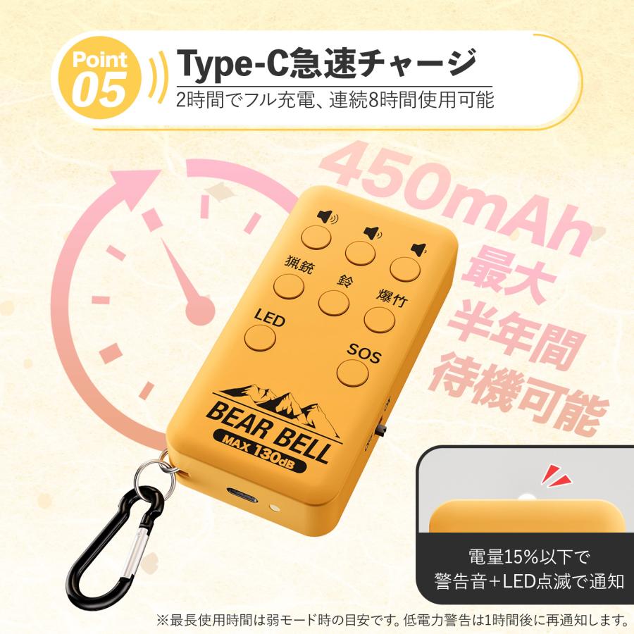 ONE STEP 熊よけブザー 130dB 熊よけグッズ 熊よけベル 熊よけ鈴 電子