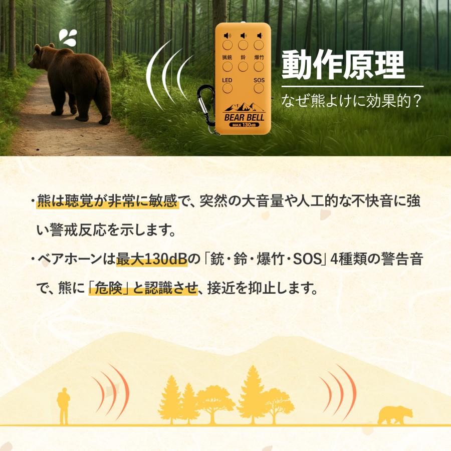 ONE STEP 熊よけブザー 130dB 熊よけグッズ 熊よけベル 熊よけ鈴 電子