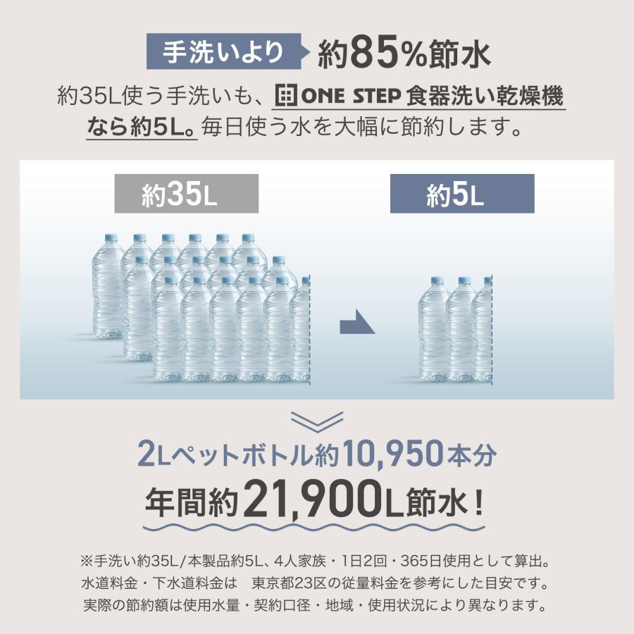 食器洗い乾燥機 食器洗浄機 食洗機 大容量 フライパン対応 高温洗浄 2WAY給水 分岐水栓 食洗器 工事不要 | ONE STEP | 16
